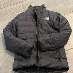 Fuzzy reversible north face jacket